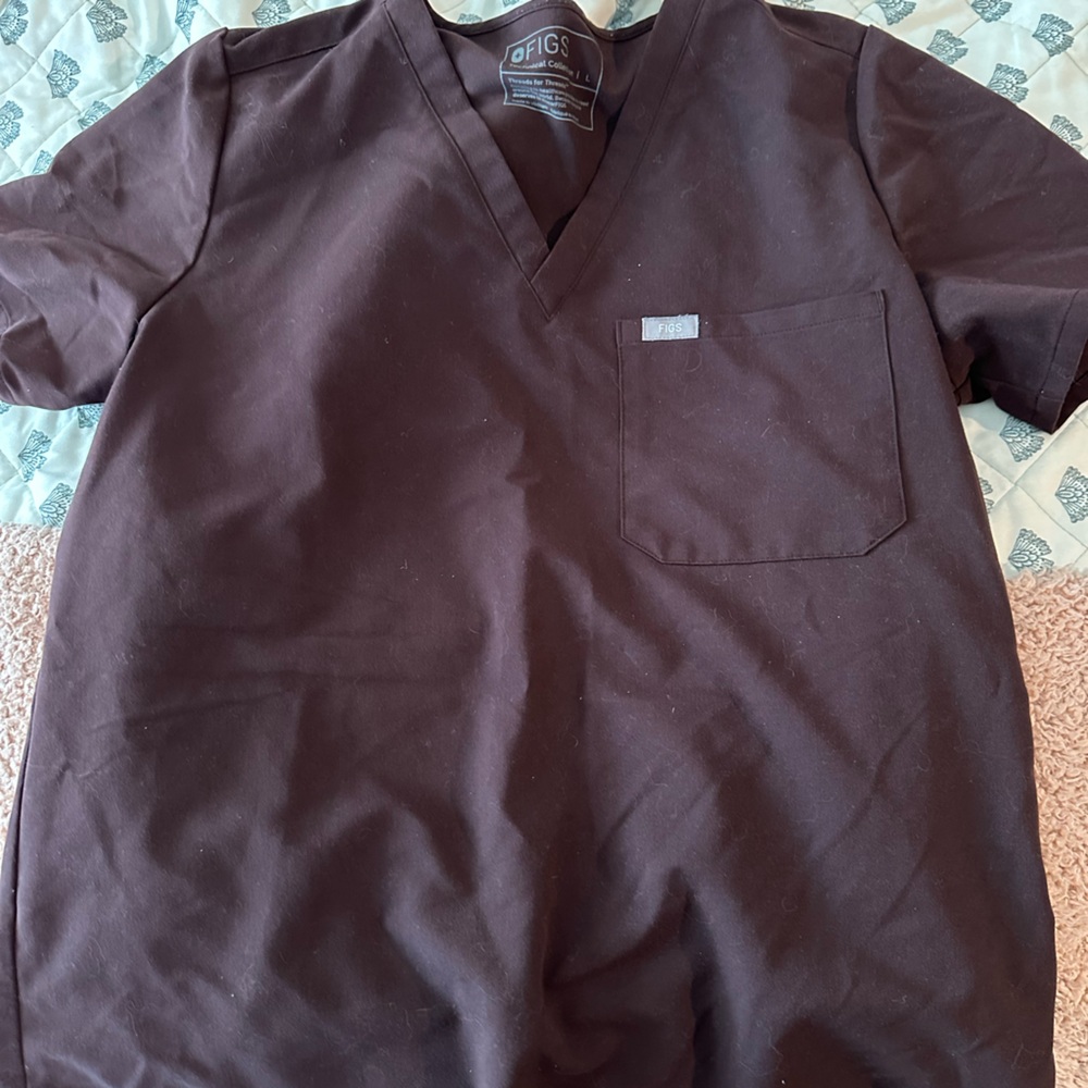 Brown figs womens scrub top and jogger set